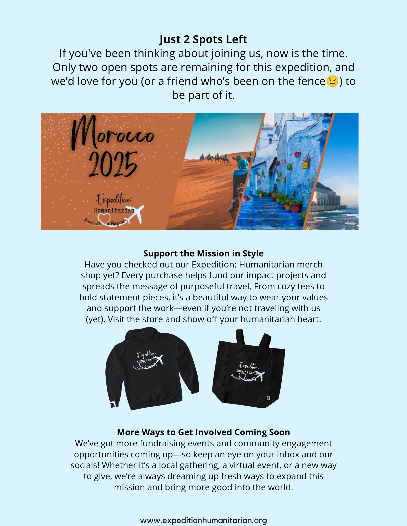 The Expedition: Humanitarian July Newsletter — page 2