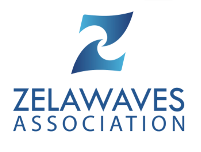 ZelaWaves Association logo: a stylized blue wave forming the letter Z